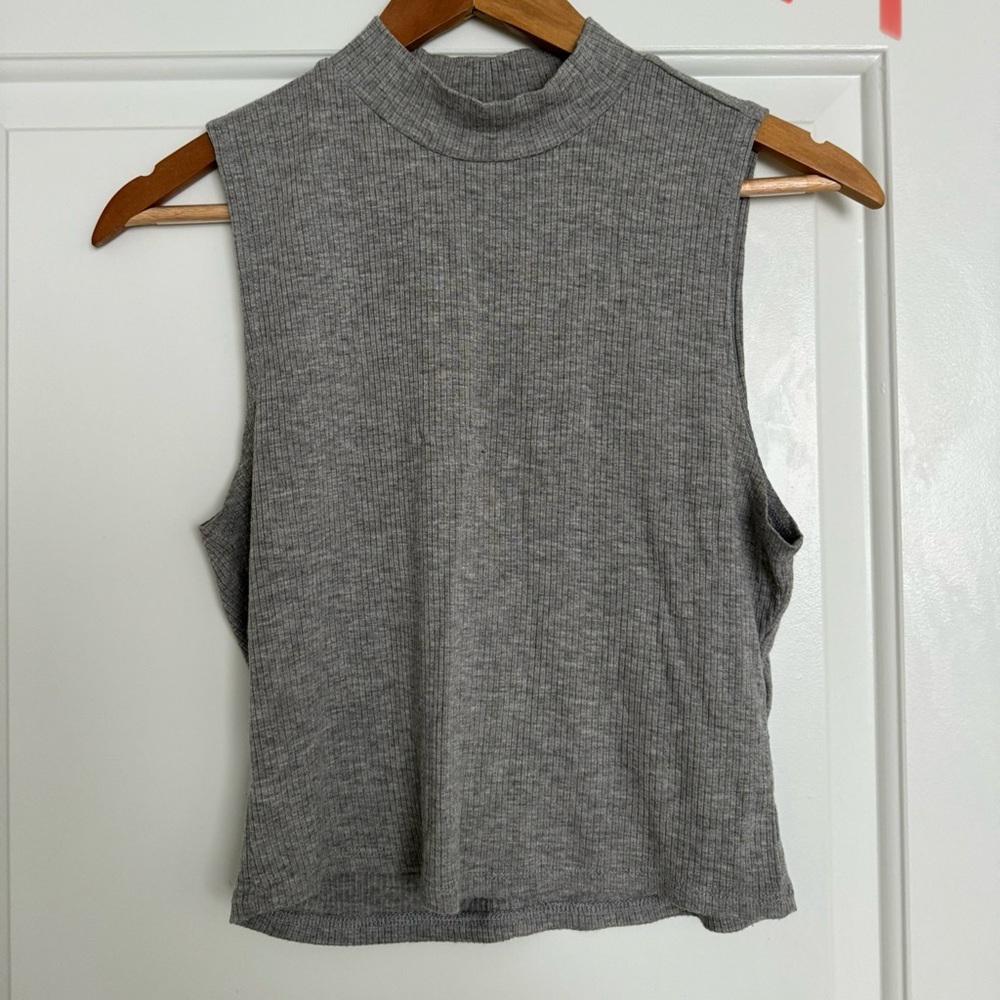 Grey turtle neck tank top size S